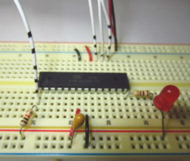 Corresponding pins on the AVR microcontroller