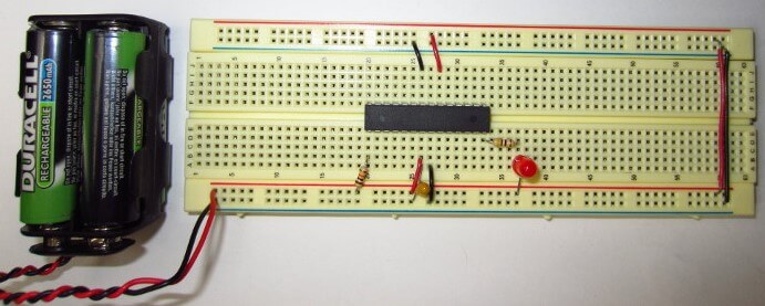 DC power source of +5V to power the microcontroller